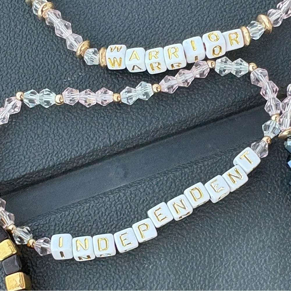 Beaded Stretch Bracelets Lot of 10 Inspirational Gifts Camp Warrior Love Be You